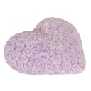 Díszgyertya lila szív, rózsa illattal 9 cm - VALENTIN