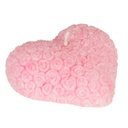 Díszgyertya rózsaszín szív, rózsa illattal 9 cm - VALENTIN