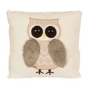 Díszpárna bézs bagollyal 23 cm  - OWL MANIA