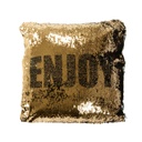 Díszpárna flitteres happy-enjoy feliratos - STRASS ET PAILLETTES