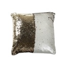 Díszpárna flitteres, bézs-arany - SEQUIN