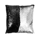 Díszpárna flitteres, ezüst-fekete - SEQUIN D ARGENT