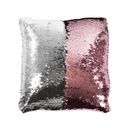 Díszpárna flitteres, ezüst-rózsaszín - SEQUIN ROSE
