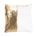 Díszpárna flitteres, fehér-arany - SEQUIN D'OR