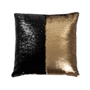Díszpárna flitteres, fekete-arany matt - SEQUIN
