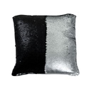 Díszpárna flitteres, fekete-ezüst matt - SEQUIN