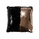 Díszpárna flitteres, fekete-rosegold - SEQUIN NOIR