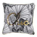 Díszpárna, fekete-fehér leveles - CARAIBES
