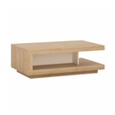 Dohányzóasztal, 106x68 cm, fehér-tölgy - ARIZONA