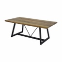 Dohányzóasztal, fém lábbal, 110x60 cm, diófa - BATULHA