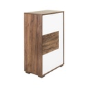 Egyajtós komód, 3 polccal, fehér-dohánytölgy - PABLO