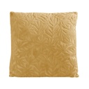Domború levélmintás díszpárna, 40x40 cm, mustársárga - GIVRE