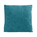 Domború levélmintás díszpárna, 40x40 cm, olajkék - GIVRE