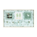 Dzsungel mintás fényképtartó, 2 képnek és 4 csipesszel, zöld - DEEP JUNGLE