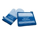 Edényfogó kesztyű és alátét, tengerész mintás - MARIN