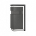 Egyajtós vitrin, LED világítással, 2 polccal, balos, sötétszürke - BERIL