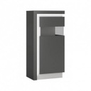 Egyajtós vitrin, LED világítással, 2 polccal, jobbos, sötétszürke - BERIL