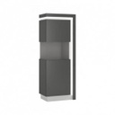 Egyajtós vitrin, LED világítással, 3 polccal, balos, sötétszürke - BERIL