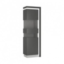 Egyajtós vitrin, LED világítással, 4 polccal, balos, sötétszürke - BERIL