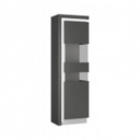 Egyajtós vitrin, LED világítással, 4 polccal, jobbos, sötétszürke - BERIL