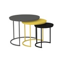 Egymásba illeszthető kisasztal szett, szürke-sárga-fekete - PASTILLES