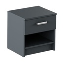 Éjjeliszekrény, fiókkal, sötétszürke - TAXO