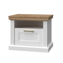 Éjjeliszekrény, fiókkal, fehér-diófa - ALABAMA