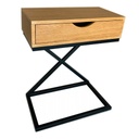 Éjjeliszekrény, X alakú vázzal, tölgyfa - GRIFFON