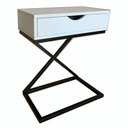 Éjjeliszekrény, X alakú vázzal, fehér - GRIFFON