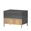 Éjjeliszekrény, 2 fiókkal, antracit-tölgy - BISE