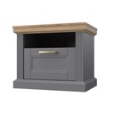 Éjjeliszekrény, fiókkal, szürke-diófa - MISSISSIPPI