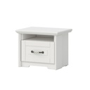 Éjjeliszekrény, fiókkal, fehér fenyő - NORDIC
