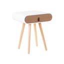 Éjjeliszekrény, fiókkal, fehér-fa - OPALINE