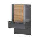 Éjjeliszekrény, fiókkal, LED világítással, antracit-tölgy - BISE