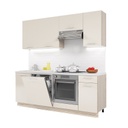 Elemes konyhablokk, 210 cm, krémszínű-sonoma tölgy - DUNKERQUE