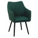 Étkezőfotel fekete lábakkal, sötétzöld - BROOKLIN