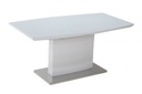 Étkezőasztal magasfényű, bővíthető, 160x90 cm, fehér - MENHIR