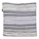 Etno mintás díszpárna, világosszürke csíkokkal, 45x45 cm, szürke - GRASSE