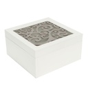 Fa doboz átlátszó cirádás tetővel, Fehér - TUILERIES