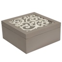 Fa doboz átlátszó cirádás tetővel, Szürkésbarna - TUILERIES