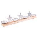 Karácsonyi fa mécsestartó dekoráció, csillagokkal, ezüst-fa - VOIE LACTEE