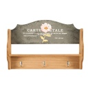 Fali kulcstartó polccal, virág mintával - SWISS COTTAGE