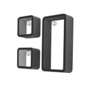 Fali dekorpolc szett 3 db-os, fekete - NESTUS