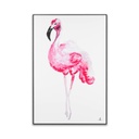 Falikép 40x60 cm, flamingó fekete kerettel - FLAMANT ROSE