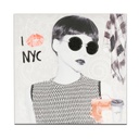 Falikép 50x50 cm sötét hajú modellel - I KISS NEW YORK