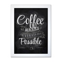 Falikép,  kávéval minden lehetséges, 30x40 cm,  fekete - COFFEE
