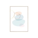 Falikép, abszrakt kövekkel, 50x70 cm, világoskék - STRATUS