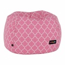 Fehér mintás babzsák, rózsaszín - GLOUTON