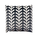 Fehér levél mintás díszpárna, 40x40 cm, szürke - GUIRLANDE