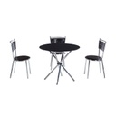 Fekete üveg étkezőasztal, 90 cm - JAMAL